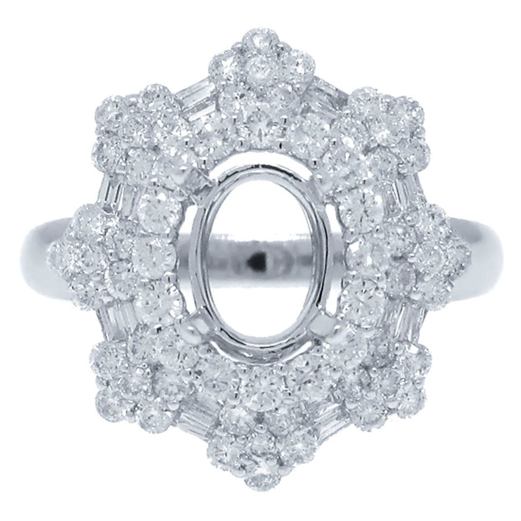 1.32ct 18k White Gold Diamond Semi-mount Ring