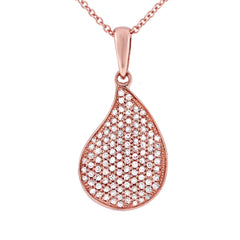 0.36ct 14k Rose Gold Diamond Pave Pendant