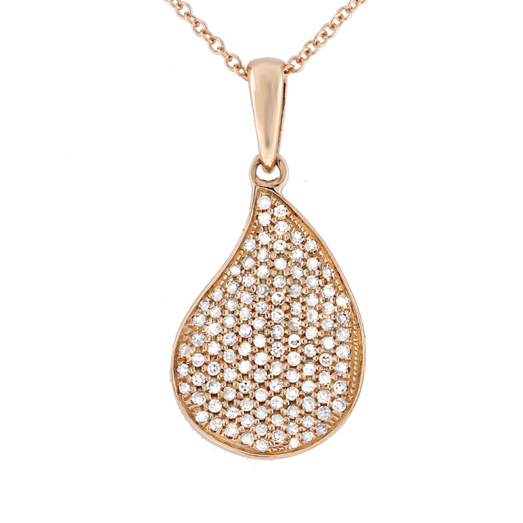 0.36ct 14k Yellow Gold Diamond Pave Pendant