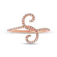 0.16ct 14k Rose Gold Diamond Lady's Ring Size 7