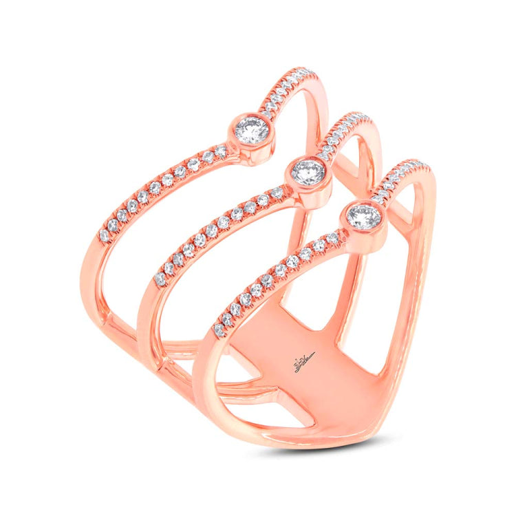 0.30ct 14k Rose Gold Diamond Lady's Ring Size 4
