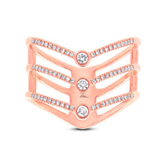 0.30ct 14k Rose Gold Diamond Lady's Ring Size 4