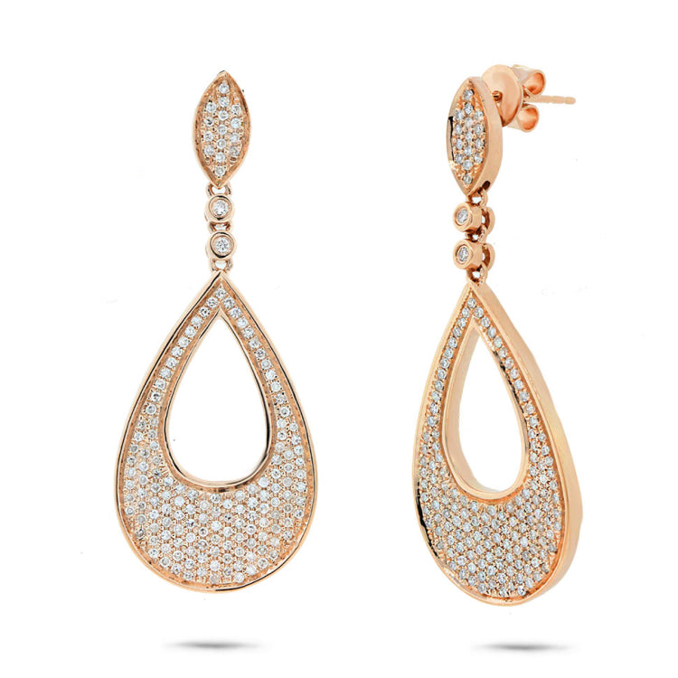 0.88ct 14k Yellow Gold Diamond Pave Earring