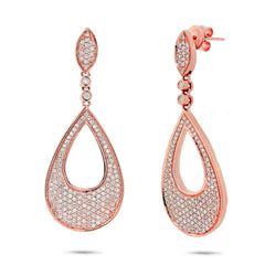 0.88ct 14k Rose Gold Diamond Pave Earring