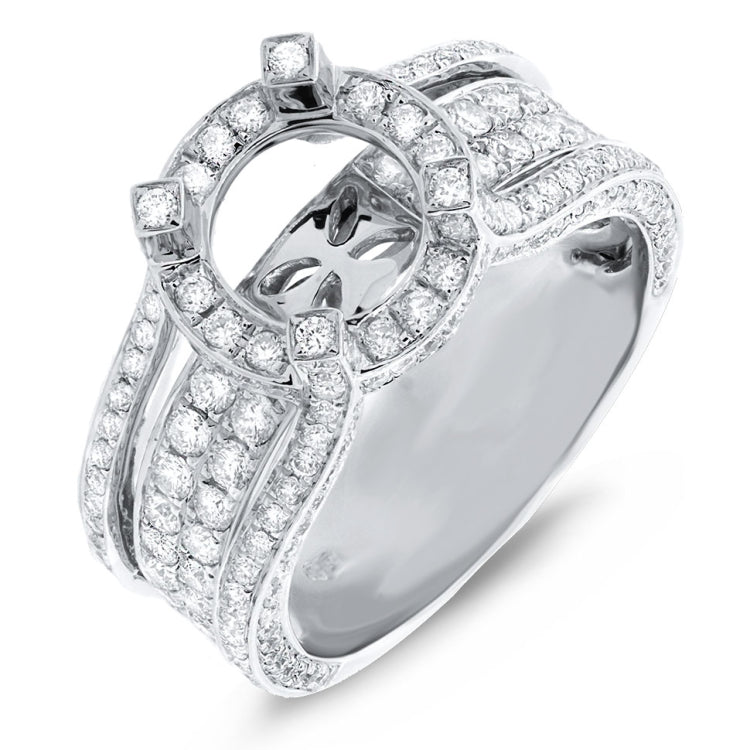 1.57ct 14k White Gold Diamond Semi-mount Ring