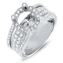 1.57ct 14k White Gold Diamond Semi-mount Ring