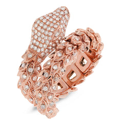 1.31ct 14k Rose Gold Diamond Snake Ring