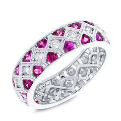 0.40ct Diamond & 1.39ct Ruby 14k White Gold Lady's Ring