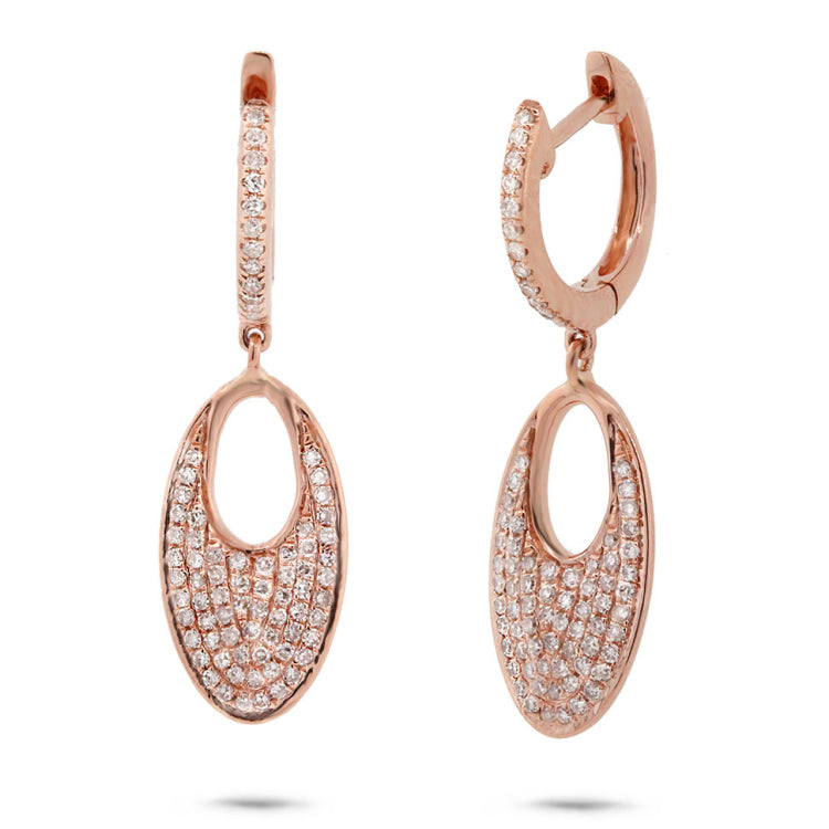 0.43ct 14k Rose Gold Diamond Pave Earring