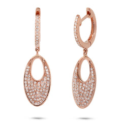 0.43ct 14k Rose Gold Diamond Pave Earring