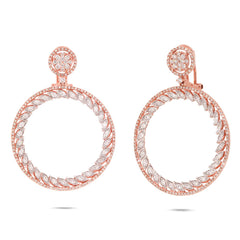 2.51ct 14k Two-tone Rose Gold Diamond Earring