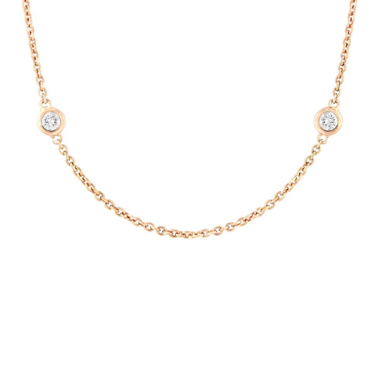 0.28ct 14k Yellow Gold 18" Diamonds By The Yard Chain