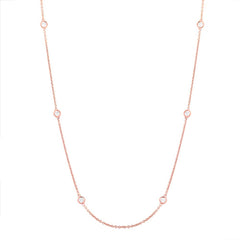 0.54ct 14k Rose Gold 18" Diamonds By The Yard Chain