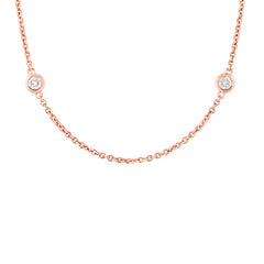 0.54ct 14k Rose Gold 18" Diamonds By The Yard Chain