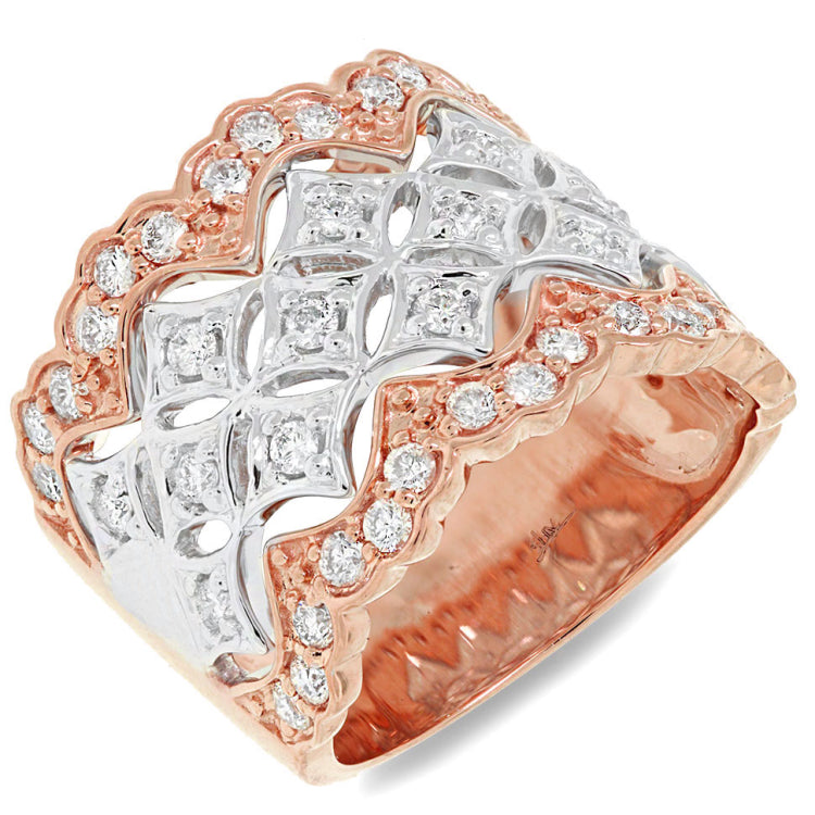 0.83ct 18k Two-tone Rose Gold Diamond Lady's Ring