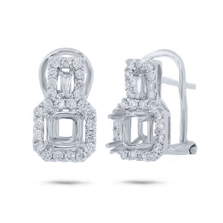 0.56ct 18k White Gold Diamond Semi-mount Earring
