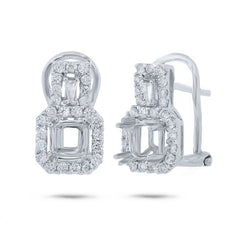 0.56ct 18k White Gold Diamond Semi-mount Earring