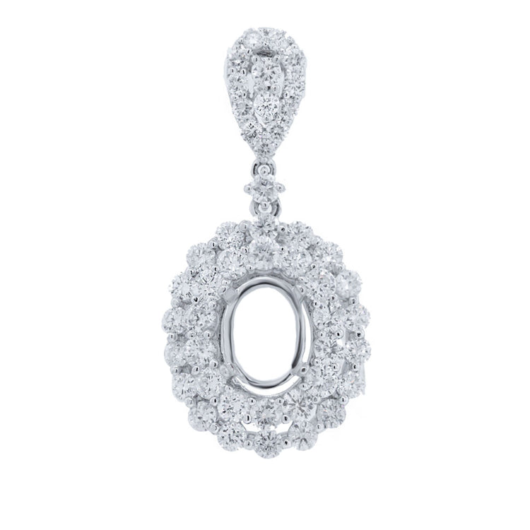 1.52ct 18k White Gold Diamond Semi-mount Pendant