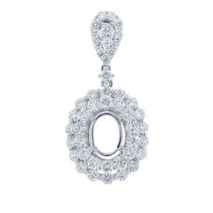 1.52ct 18k White Gold Diamond Semi-mount Pendant