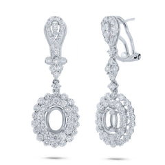 2.34ct 18k White Gold Diamond Semi-mount Earring