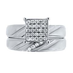 0.26ct 14k White Gold Diamond Wedding Set Pave