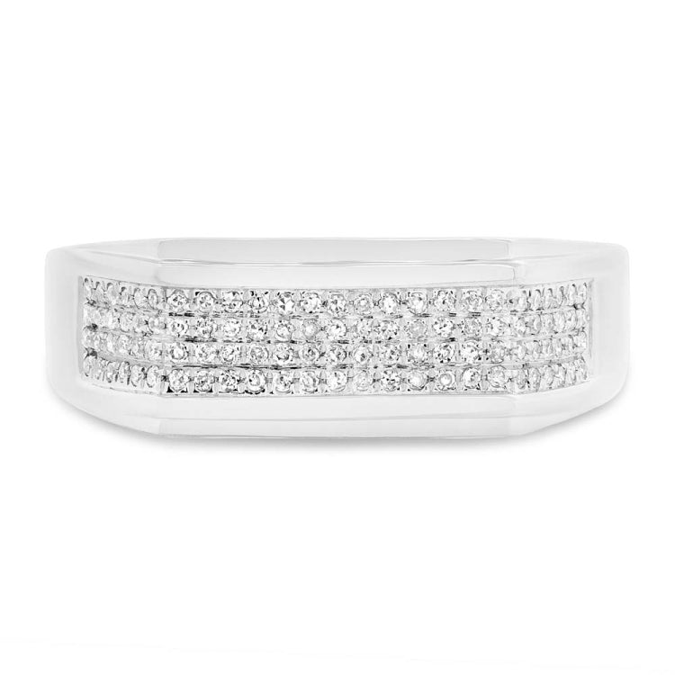 0.24ct 14k White Gold Diamond Men's Ring