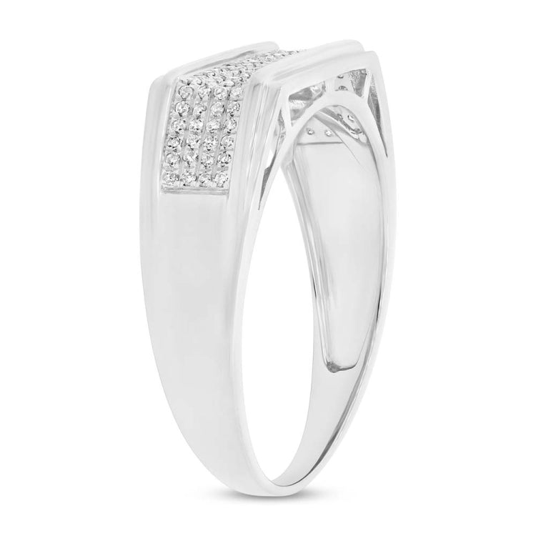 0.24ct 14k White Gold Diamond Men's Ring