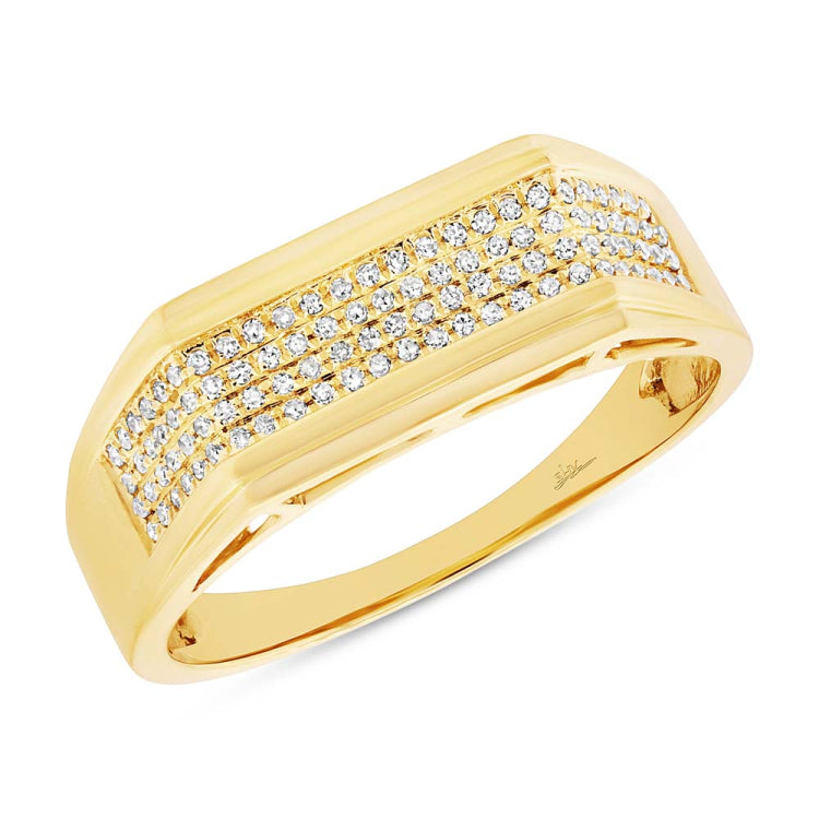 0.24ct 14k Yellow Gold Diamond Men's Ring