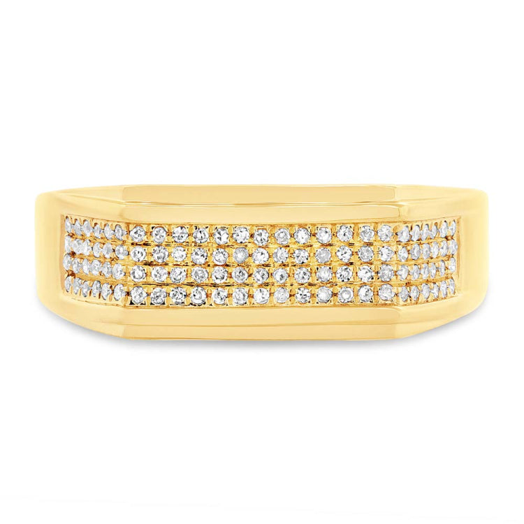 0.24ct 14k Yellow Gold Diamond Men's Ring