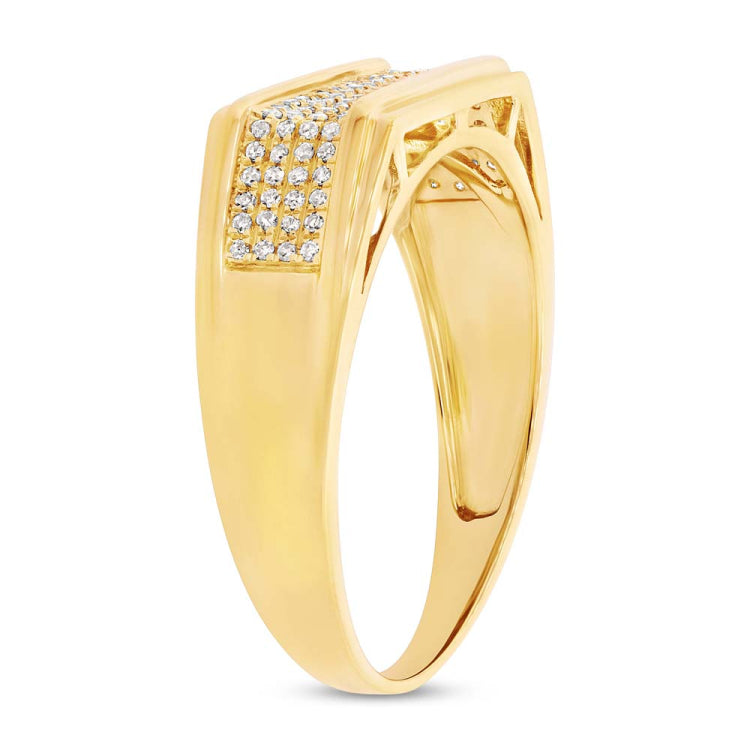 0.24ct 14k Yellow Gold Diamond Men's Ring