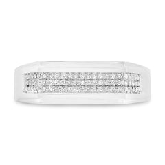 0.19ct 14k White Gold Diamond Men's Ring