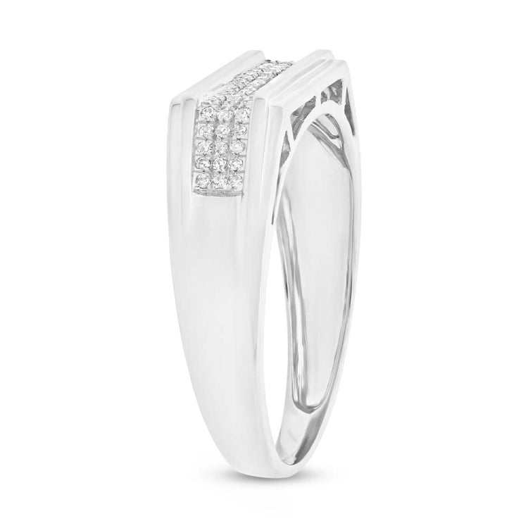 0.19ct 14k White Gold Diamond Men's Ring