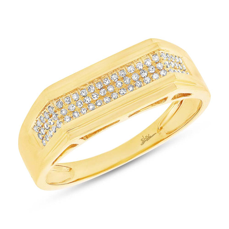 0.19ct 14k Yellow Gold Diamond Men's Ring