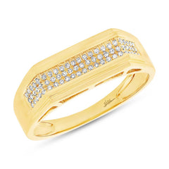 0.19ct 14k Yellow Gold Diamond Men's Ring