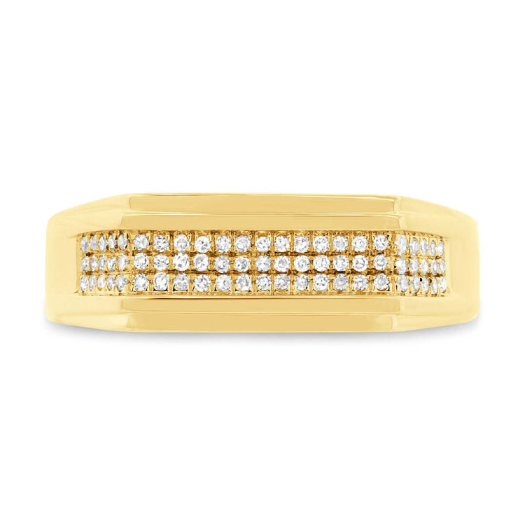 0.19ct 14k Yellow Gold Diamond Men's Ring