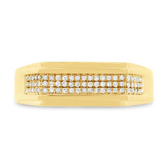 0.19ct 14k Yellow Gold Diamond Men's Ring