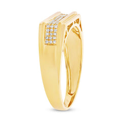 0.19ct 14k Yellow Gold Diamond Men's Ring