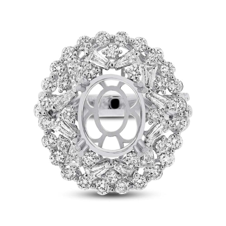 2.97ct 18k White Gold Diamond Semi-mount Ring