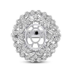 2.97ct 18k White Gold Diamond Semi-mount Ring
