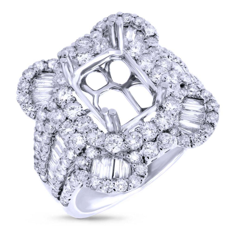 2.74ct 18k White Gold Diamond Semi-mount Ring