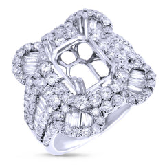 2.74ct 18k White Gold Diamond Semi-mount Ring