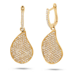 0.83ct 14k Yellow Gold Diamond Pave Earring