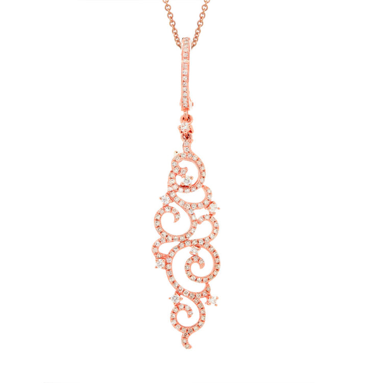 0.45ct 14k Rose Gold Diamond Pendant