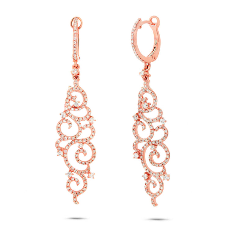 1.02ct 14k Rose Gold Diamond Earring
