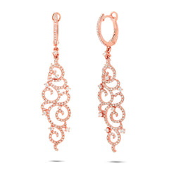 1.02ct 14k Rose Gold Diamond Earring