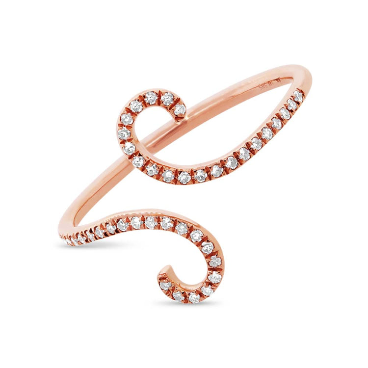 0.13ct 14k Rose Gold Diamond Lady's Ring Size 7
