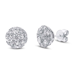 2.00ct 14k White Gold Diamond Cluster Stud Earring