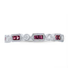 0.21ct Diamond & 0.40ct Ruby 14k White Gold Lady's Ring