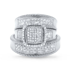 0.38ct 14k White Gold Diamond Trio Set Pave