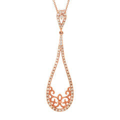 0.31ct 14k Rose Gold Diamond Pendant